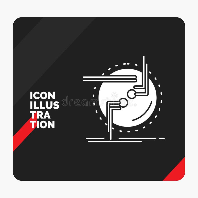 Red and Black Creative presentation Background for chain, connect, connection, link, wire Glyph Icon royalty free illustration
