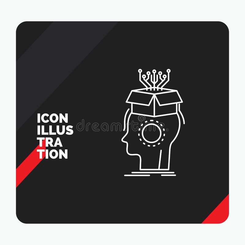 Red and Black Creative presentation Background for sousveillance, Artificial, brain, digital, head Line Icon vector illustration Red and Black Creative presentation Background for sousveillance, Artificial, brain, digital, head Line Icon vector illustration