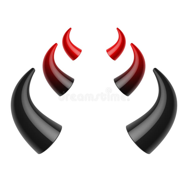 Black devil with trident stock illustration. Illustration of horns