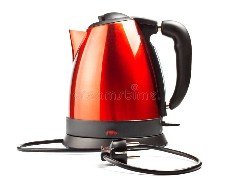 Red and black electrical tea kettle royalty free stock images