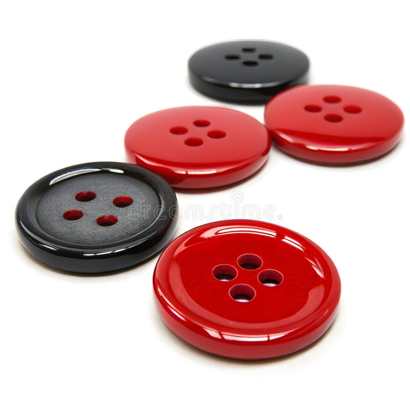 Red and black glossy buttons isolated on white background royalty free illustration