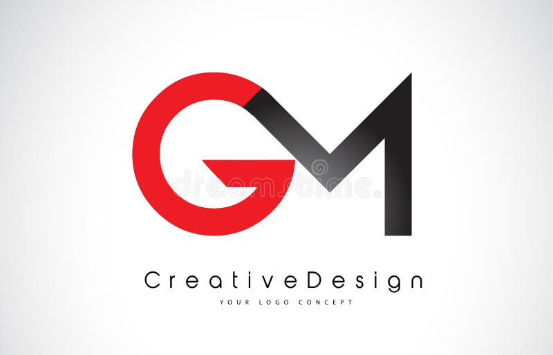 Gm logo monogram with piece circle ribbon style Vector Image