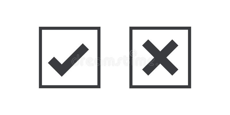 Free Vector  Buttern style check mark and cross symbols