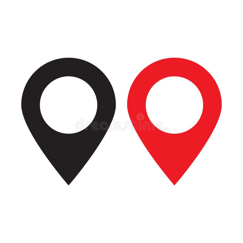 Red and black maps pin. Location map icon. Location pin. stock illustration
