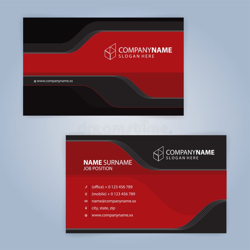 Red and Black Modern Business Card Template Stock Vector - Illustration ...