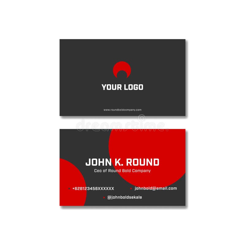 Red Black round bold nome comercial visite design vetorial de cartão ilustração royalty free Red Black round bold nome comercial visite design vetorial de cartão ilustração royalty free