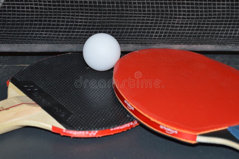 Red and black table tennis bats