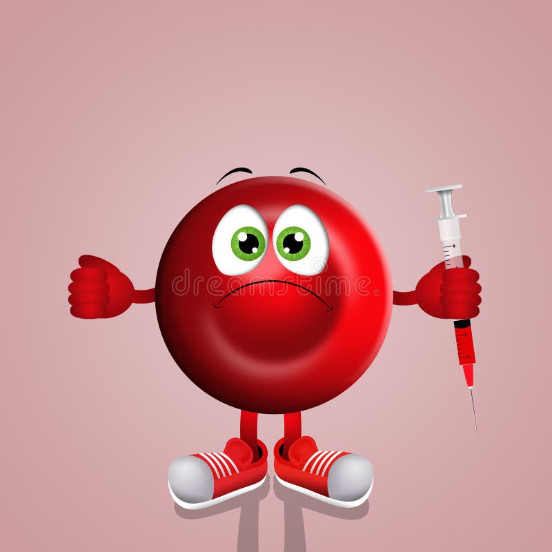 Red blood cell with syringe stock illustration Red blood cell with syringe stock illustration