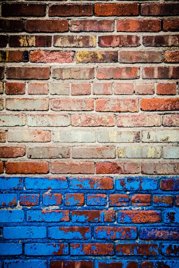 Red and Blue Brick Wall Texture Stock Image Image of background