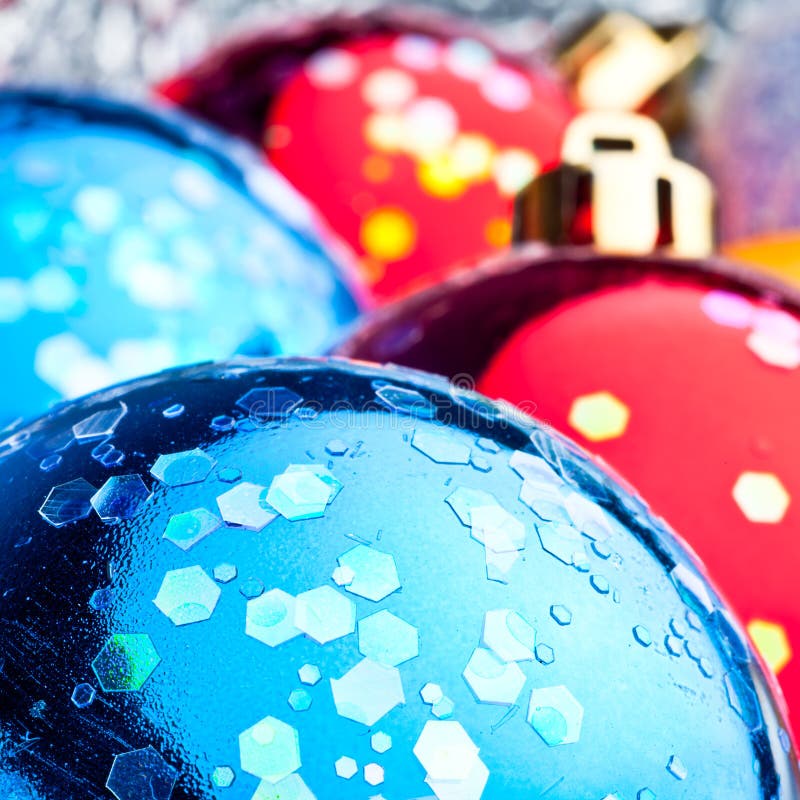 Red and Blue Christmas Balls Stock Image Image of hang, decor 12150667