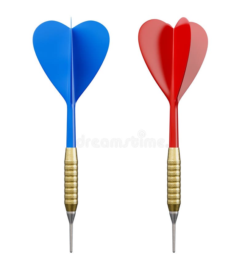 Red and Blue Dart Isolated on White Background royalty free illustration