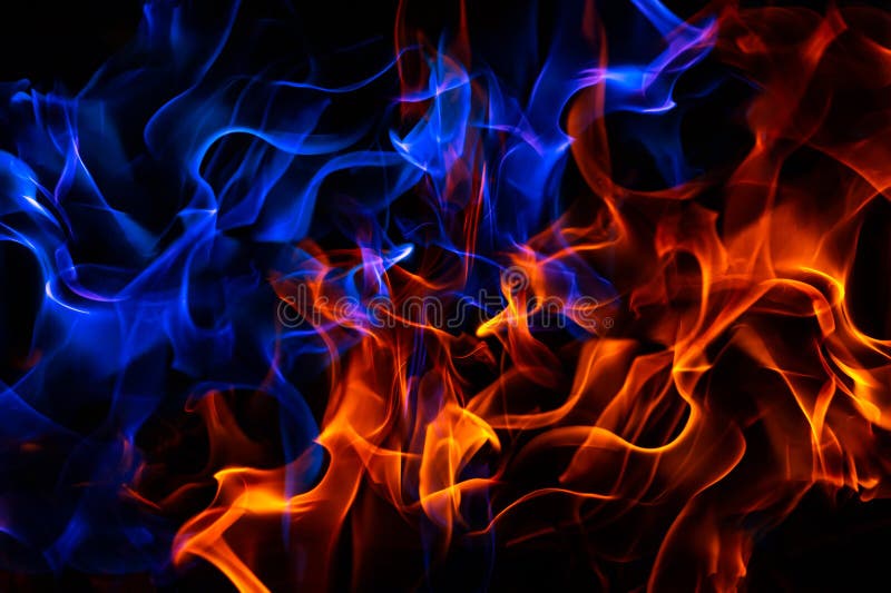 Red and Blue Fire on Balck Background Stock Image - Image of curl,  dangerous: 164113159