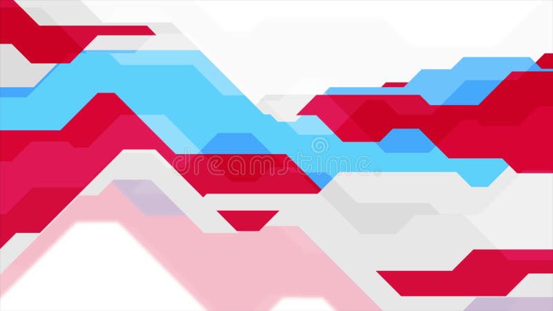 Red and blue geometric flat video animation stock illustration