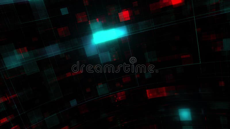 Red and blue geometric squares mosaic digital royalty free illustration