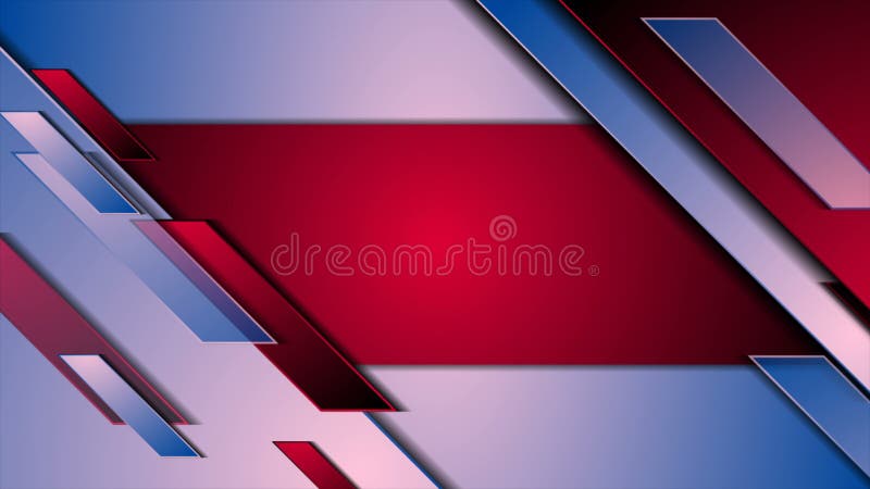 Red and blue geometric technology motion design vector illustration