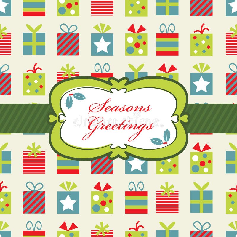 Red blue and green christmas wrapping vector illustration