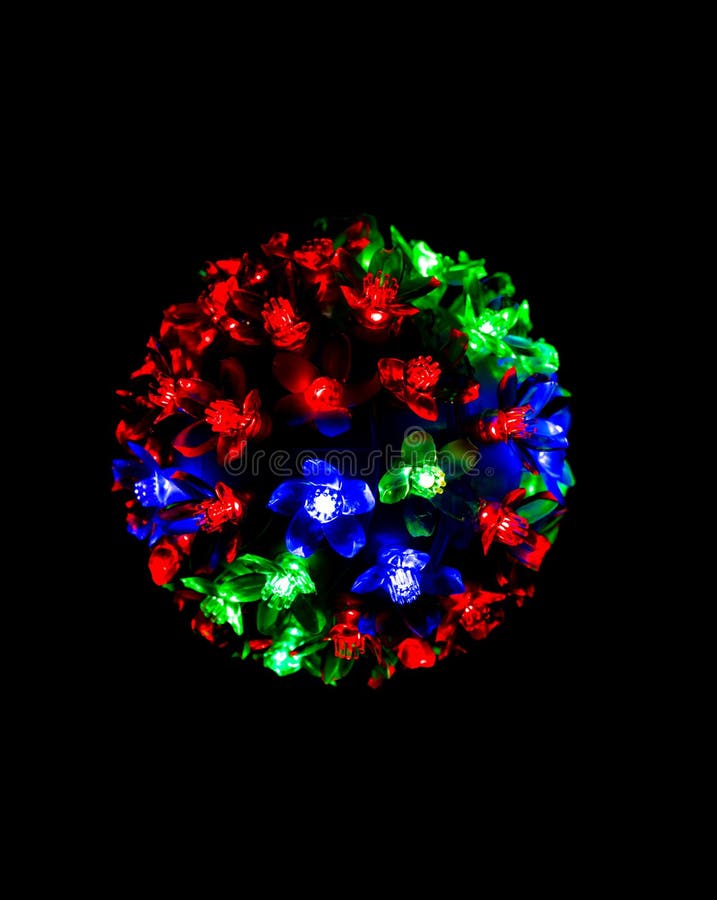 Red, Blue and Green Light on Dark Background for Christmas Concept