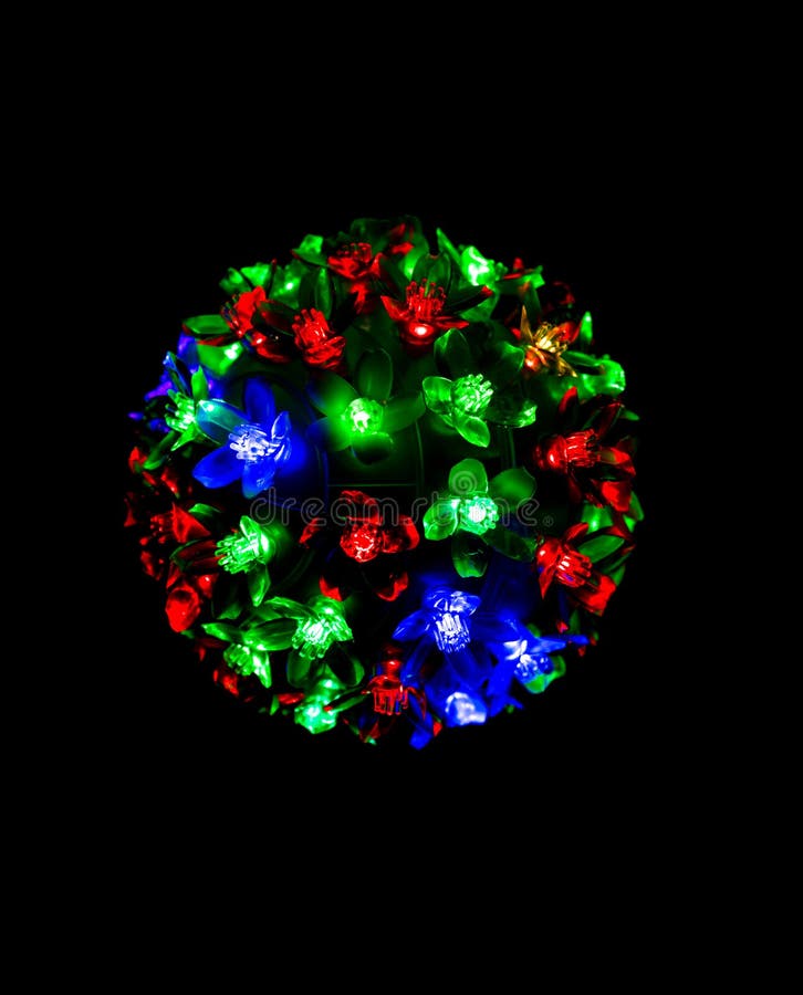 Red, Blue and Green Light on Dark Background for Christmas Concept