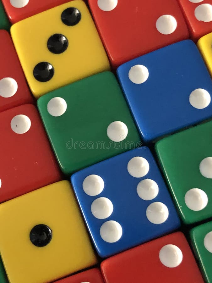 Colored Dice stock image. Image of colored, blue, yellow 161023177