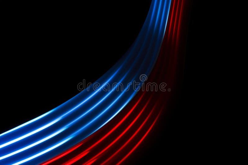 Red and blue light dynamics lines on a black background. Red and blue light dynamics lines on a black background