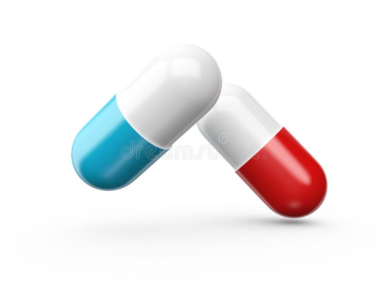 Red and Blue Medical Capsules Stock Illustration Illustration of