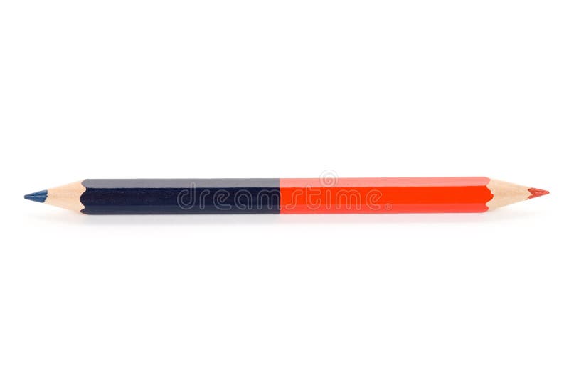 Red and blue pencil stock image. Image of color, drawing 192130827