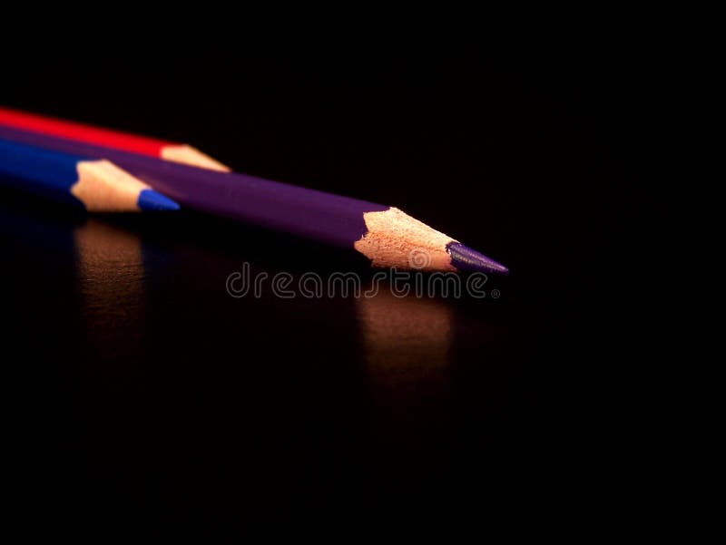 Red, blue, purple color pencil