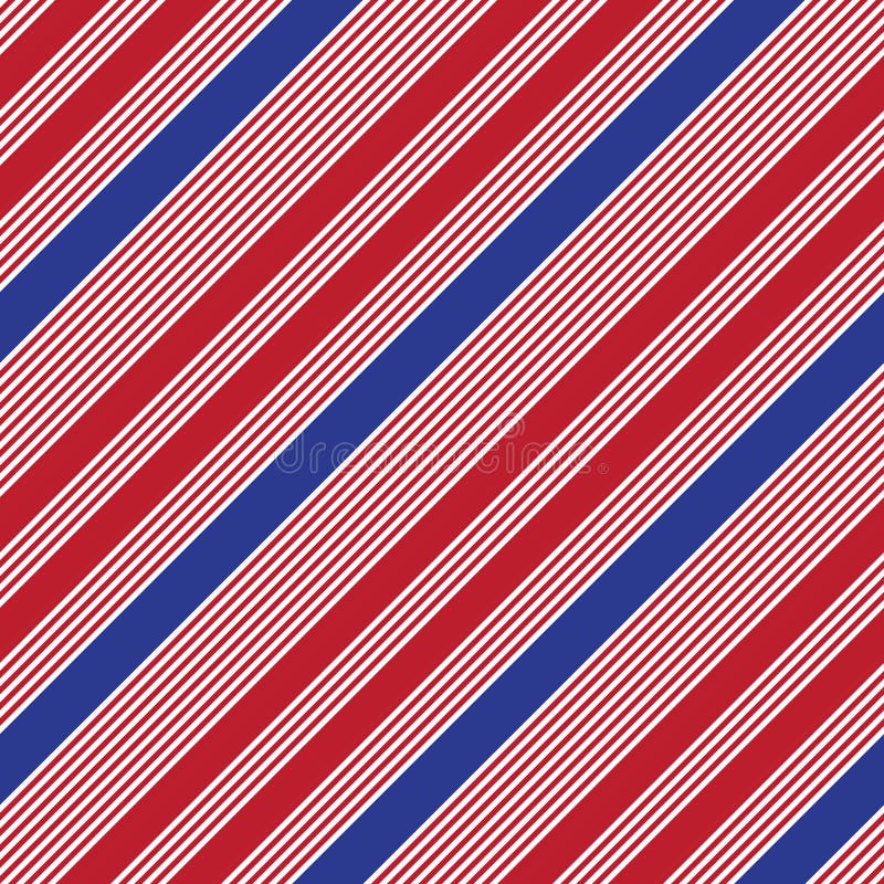 Red and Blue Stripe Seamless Pattern Background in Diagonal Style Stock