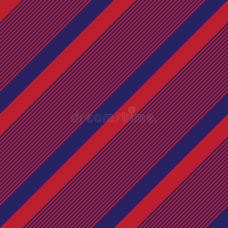 Red and Blue Stripe Seamless Pattern Background in Diagonal Style Stock