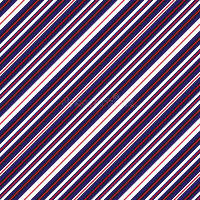 Red and Blue Stripe Seamless Pattern Background in Diagonal Style Stock