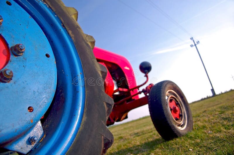 Red and Blue Tractor stock photo. Image of revival, imagery 28248792