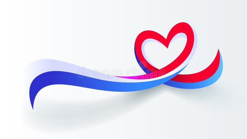 Red Blue White Motion Heart Wave Abstract Stock Vector ...