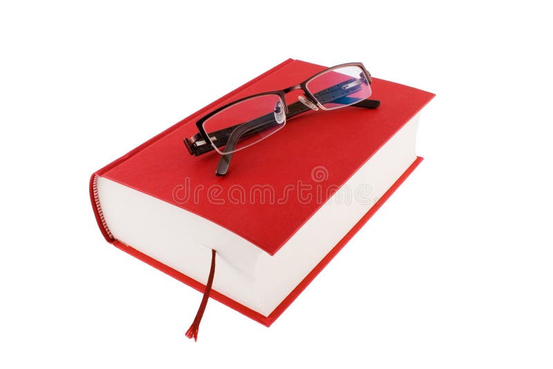 Red book with glasses