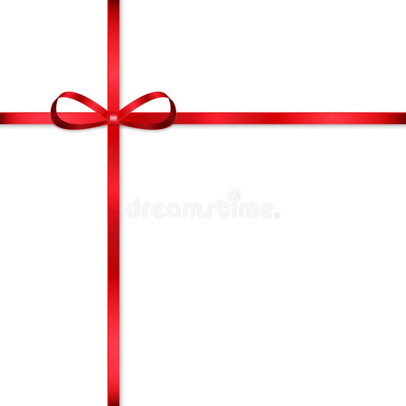 Red bow for decorating gifts vector illustration