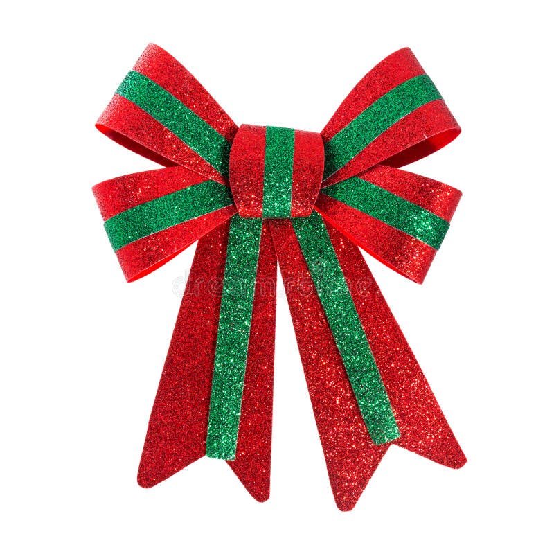 Red bow with green stripe stock photo. Image of merry - 62834466