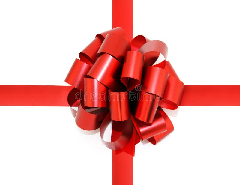 Red bow isolated on white