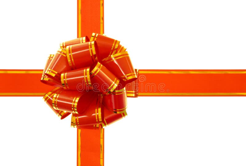 Red bow isolated on white