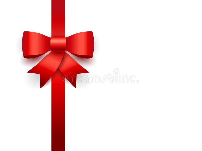 Red bow isolated on white background vector illustration