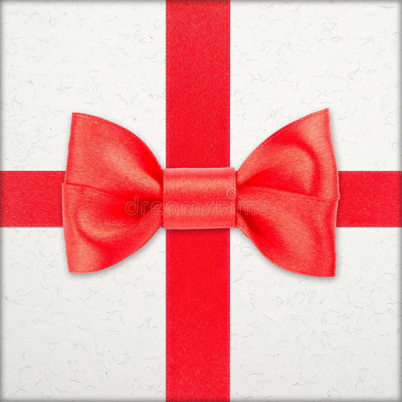 Wrapped Vintage Gift with Red Bow Stock Image Image of clip, goodie