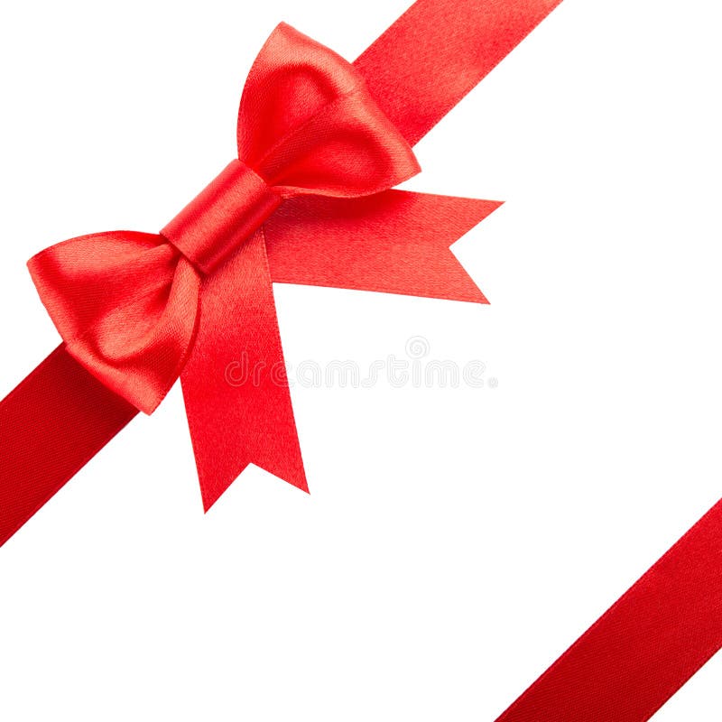 Red gift ribbon and bow stock photo. Image of card, white 27203030