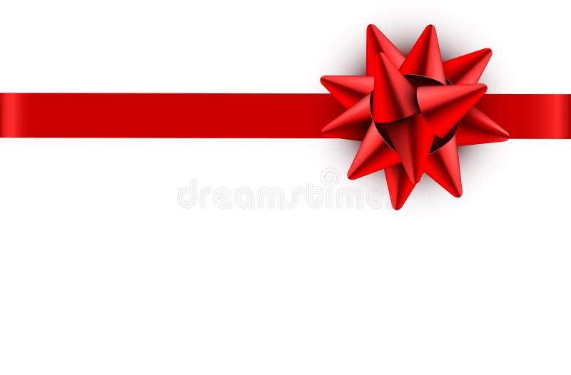 Red bow satin ribbon isolated on white background with clipping path for gift box wrap and holiday card design