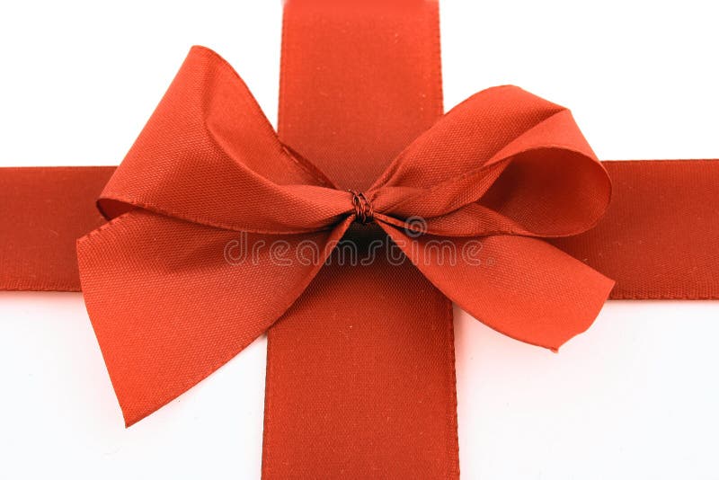 Red bow stripe isolated with c