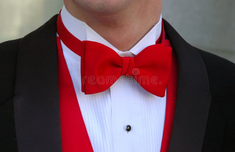 Red Bow Tie Stock Image. Image Of Spruced, Detail, Vest - 2562347
