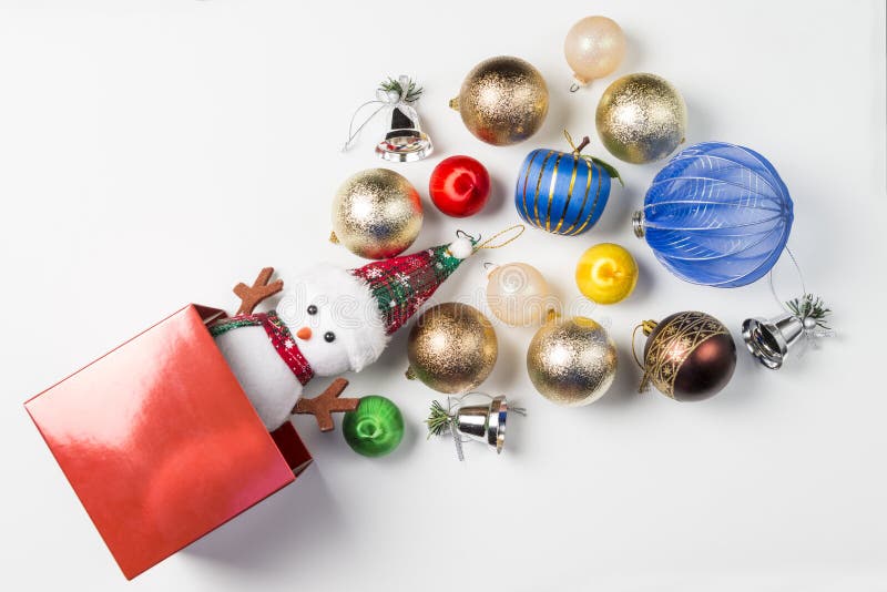 Red Box of Christmas Decorations Stock Photo Image of advent