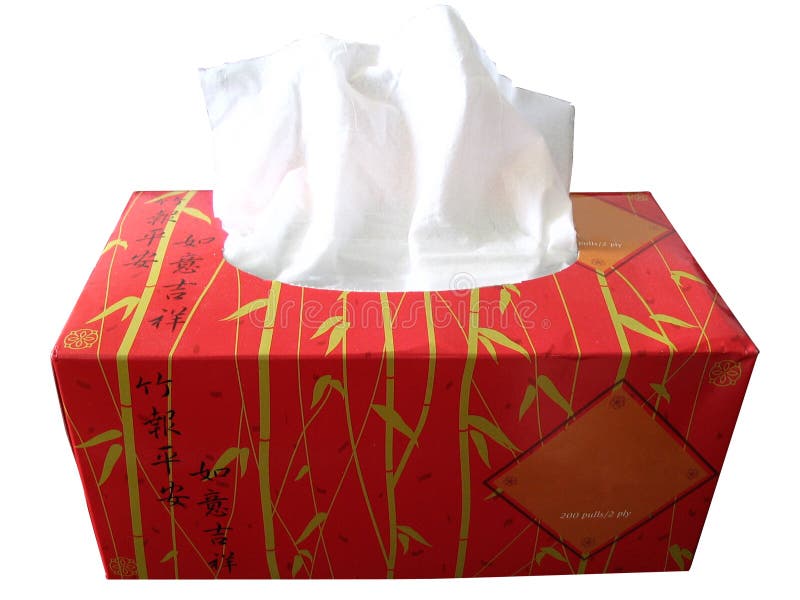 Red Box of Tissue Paper stock image. Image of path, gold 174411