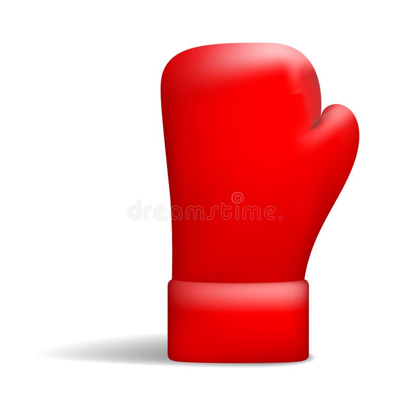 Red Boxing Glove on Spring Icon, Cartoon Style Stock Vector
