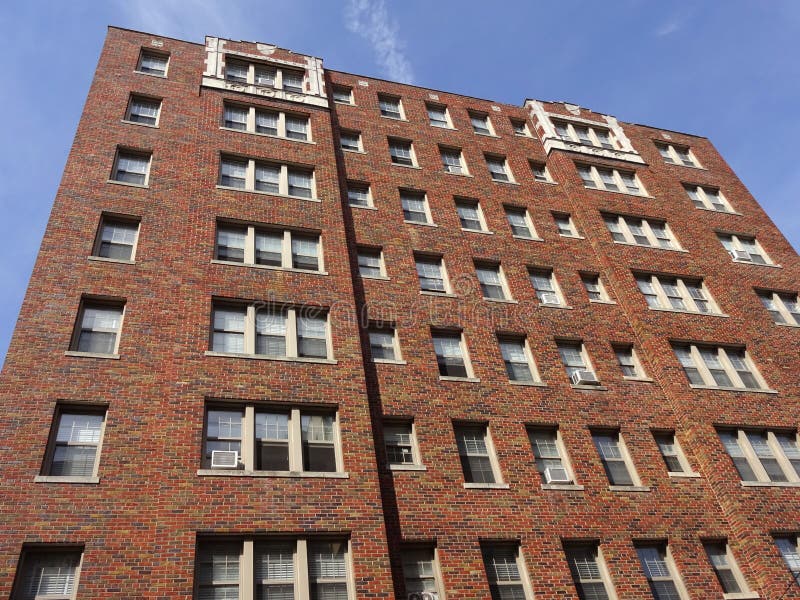 Red Brick Apartment Building Stock Photo Image of district
