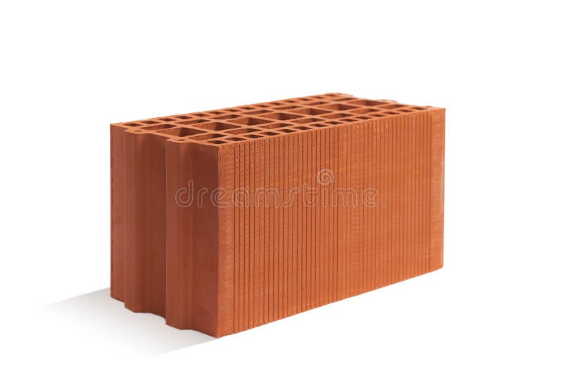 Red Brick Brick Block on a White Background. Stock Image Image of