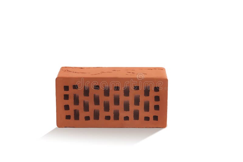 Red Brick Brick Block on a White Background. Stock Image Image of