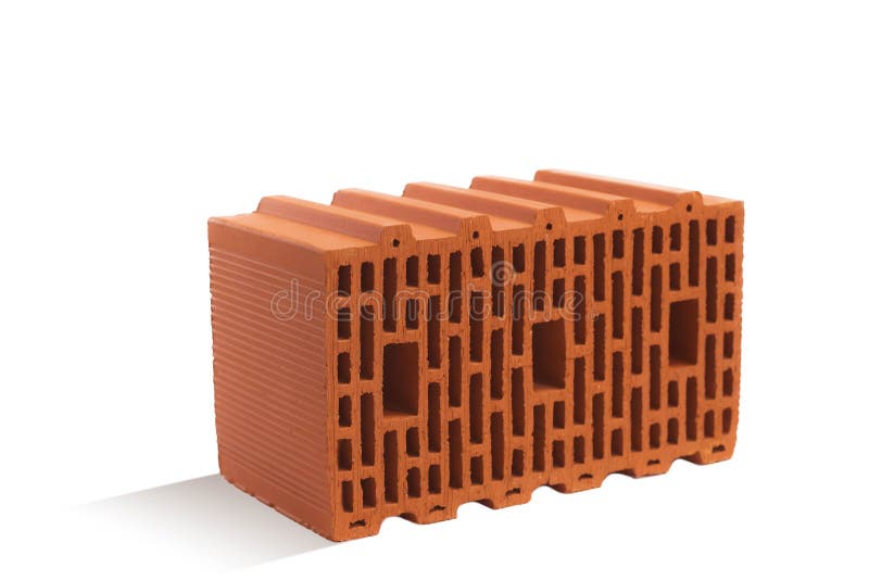 Red Brick Brick Block On A White Background. Stock Image Image of